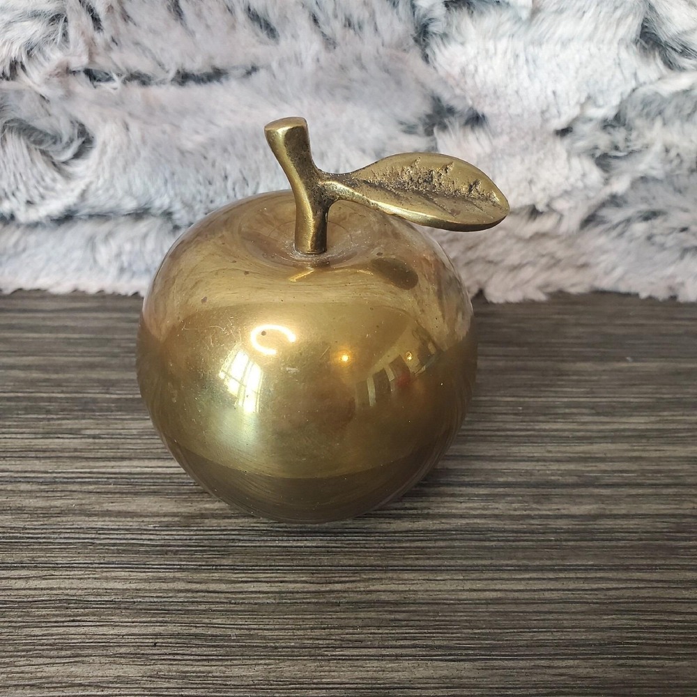 Brass Natural Patina Apple Bell Teacher Gift  Present‎ Desk Decoration NICE RING